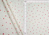 Heart Print Jacquard Eyelet Knit Fabric