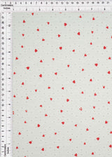 Heart Print Jacquard Eyelet Knit Fabric