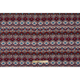Cotton Voile - Red, Blue and Peach Geometric Over Abstract