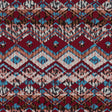 Cotton Voile - Red, Blue and Peach Geometric Over Abstract