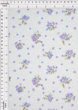 DTY Knit Jacquard Eyelet Floral Violet Fabric
