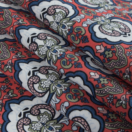 Emberglow/Blue/Green Printed Stretch Cotton Sateen