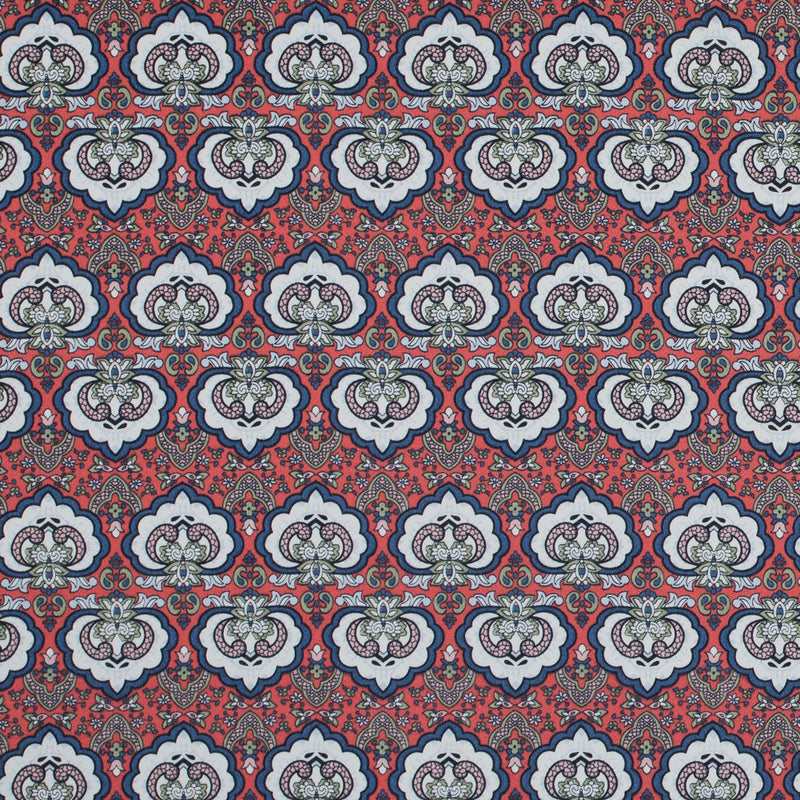 Emberglow/Blue/Green Printed Stretch Cotton Sateen