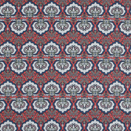 Emberglow/Blue/Green Printed Stretch Cotton Sateen