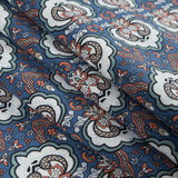 Blue/Orange/Green Printed Stretch Cotton Sateen