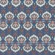 Blue/Orange/Green Printed Stretch Cotton Sateen