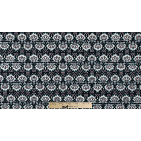 Black/Pink/Gray Printed Stretch Cotton Sateen