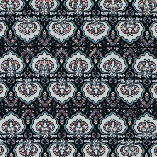 Black/Pink/Gray Printed Stretch Cotton Sateen