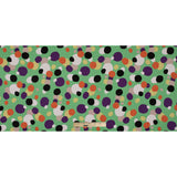 Cotton Voile - Green and Multicolor Circles