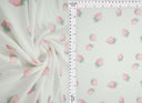 Pointelle Ribbed Knit Strawberry Print Fabric