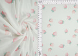 Pointelle Ribbed Knit Strawberry Print Fabric