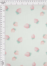 Pointelle Ribbed Knit Strawberry Print Fabric