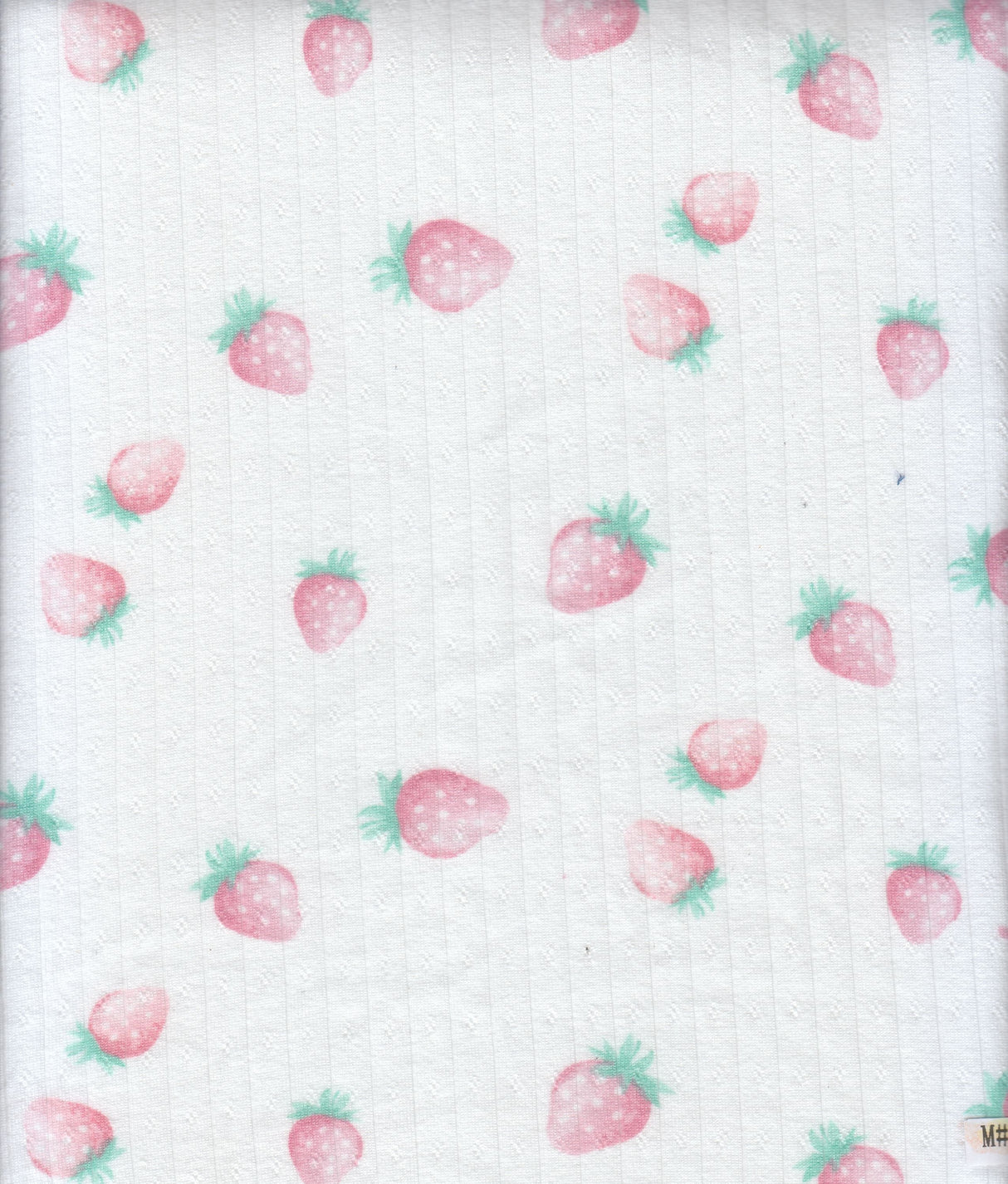 Pointelle Ribbed Knit Strawberry Print Fabric