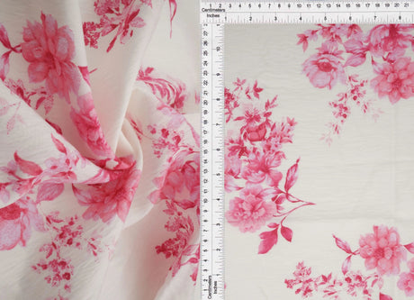 Airflow Floral Print Fabric, Lightweight Viscose Nylon Woven, 57" Wide