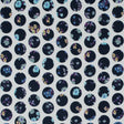 Navy Polka Dotted Floral Printed Stretch Cotton Sateen