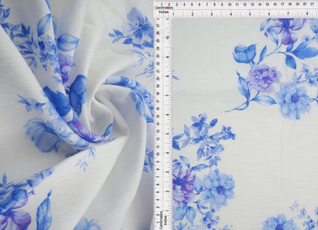 Airflow Floral Print Fabric, Lightweight Viscose Nylon Woven, 57" Wide
