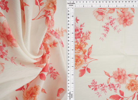 Airflow Floral Print Fabric, Lightweight Viscose Nylon Woven, 57" Wide