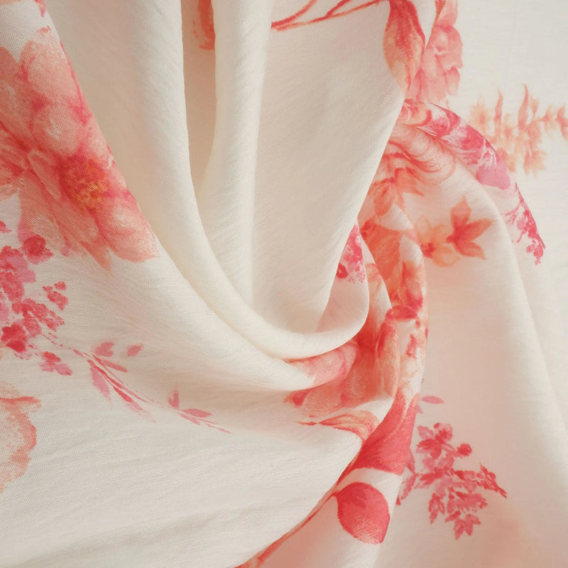 Airflow Floral Print Fabric, Lightweight Viscose Nylon Woven, 57" Wide