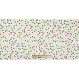 Green/Yellow/Pink Polka Dots Printed Cotton Poplin