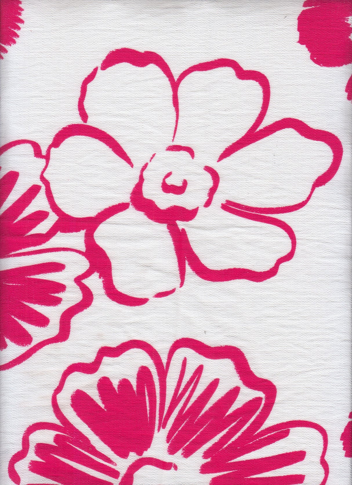Floral Linen Look Woven Fabric