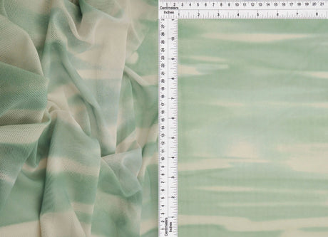 1 Yard Digital Abstract Tie Dye Mesh Fabric, 56/58? Wide Polyester Spandex Blend