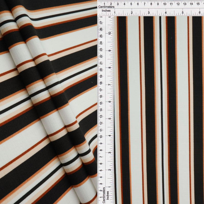 Linen Look Variegated Stripe Woven Fabric