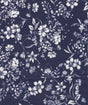 Floral Linen Slub Woven Fabric Navy
