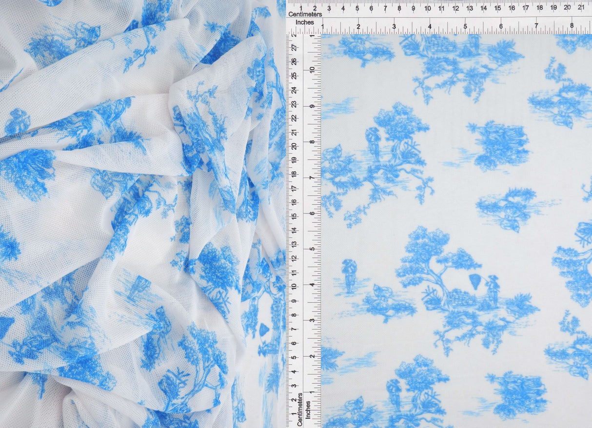 Printed Mesh Digital Toile Fabric