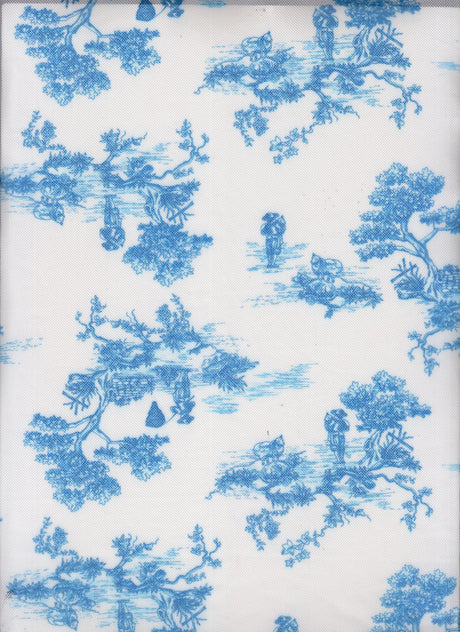 1 Yard Digital Toile Mesh Print Fabric, 56/58" Wide Polyester Spandex Blend