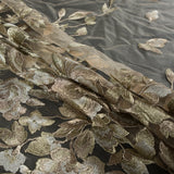 Metallic Gold Floral Embroidered Tulle