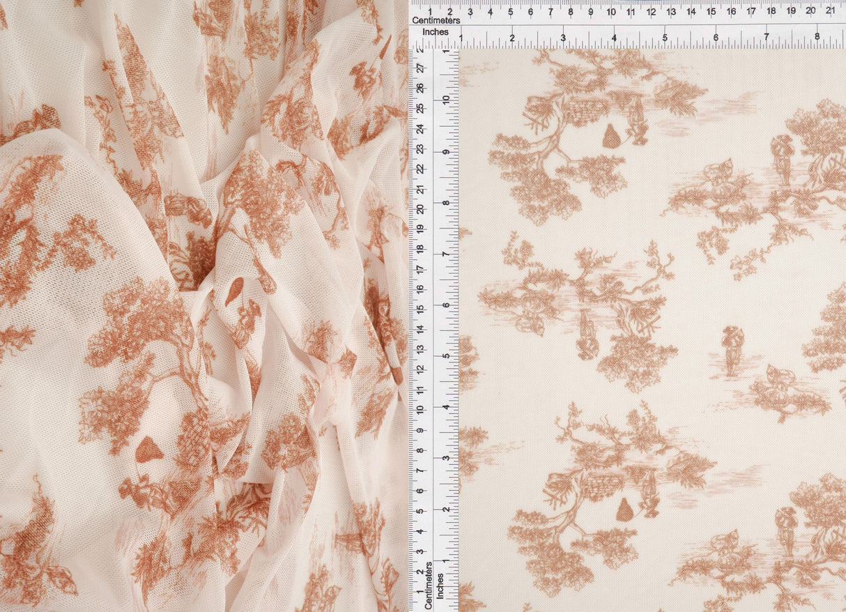 Printed Mesh Digital Toile Fabric