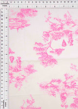 Toile Print Stretch Poplin Fabric