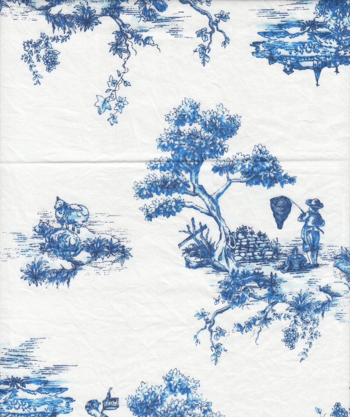 Toile Print Stretch Poplin Fabric