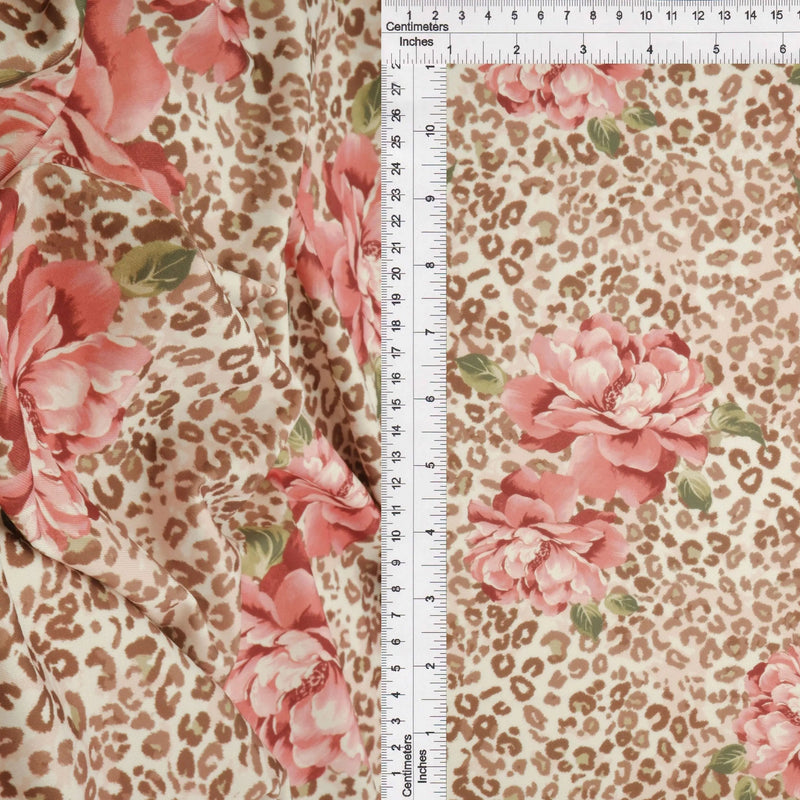 1 Yard Digital Animal Floral DTY Print Fabric 190?GSM Soft Stretch Polyester Spandex 58/60" Width