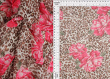 1 Yard Red/Brown Sheer Mesh Knit Fabric in Red/Brown, 56/58? Wide Polyester Spandex Blend