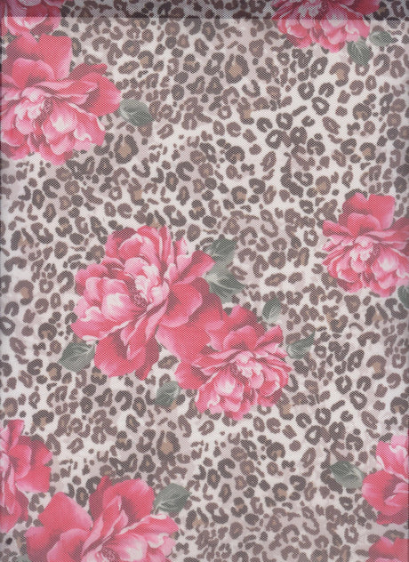 1 Yard Sheer Mesh Knit Fabric in Red/Brown, 56/58'' Wide Polyester Spandex Blend