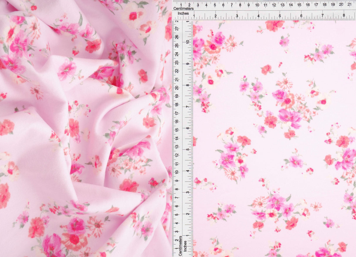 Brushed Ditsy Print Knit Fabric