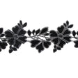 3D Metallic Gunmetal Floral Lace Trim - 5"