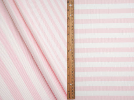 1 Yard 2x2 Cool Cotton Stripe Fleece Rib Knit Fabric, 50/52'' Wide Polyester Spandex Blend