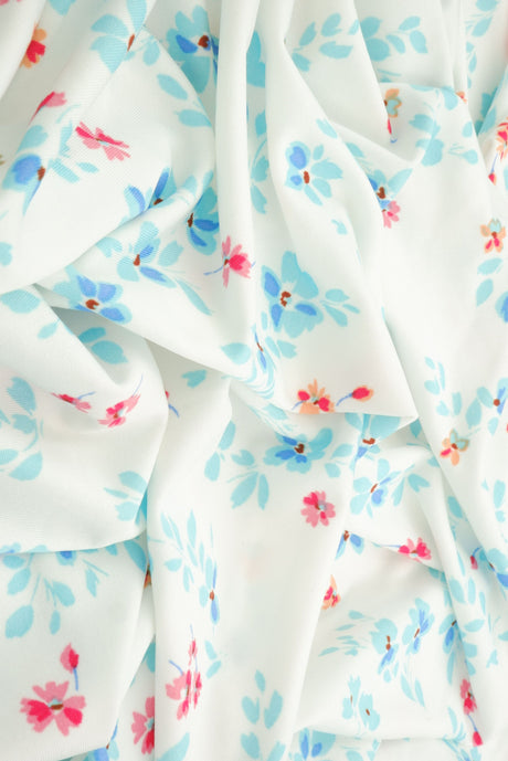 Floral Print Stretch DTY Knit Fabric