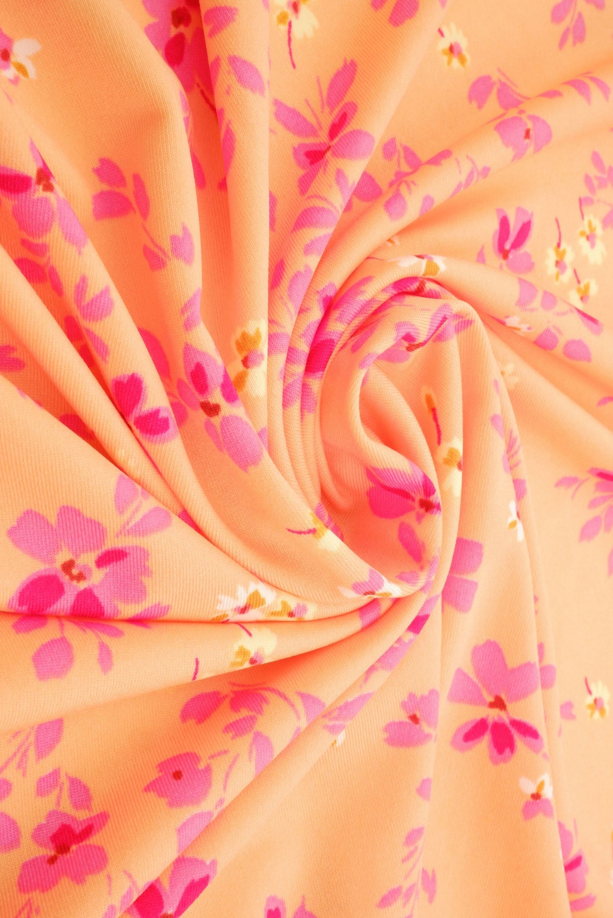 Floral Print Stretch DTY Knit Fabric