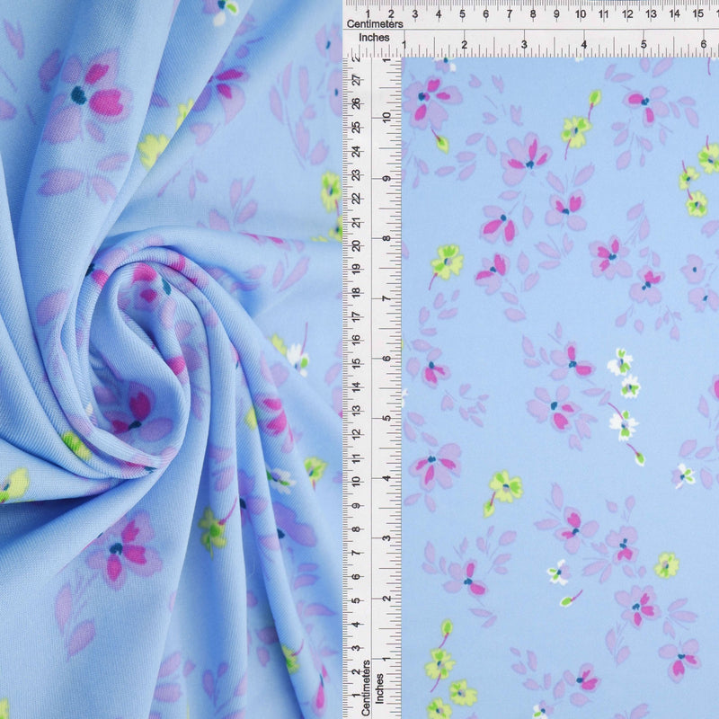 Floral Print Stretch DTY Knit Fabric