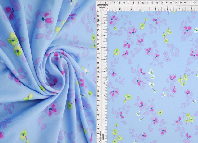 Floral Print Stretch DTY Knit Fabric