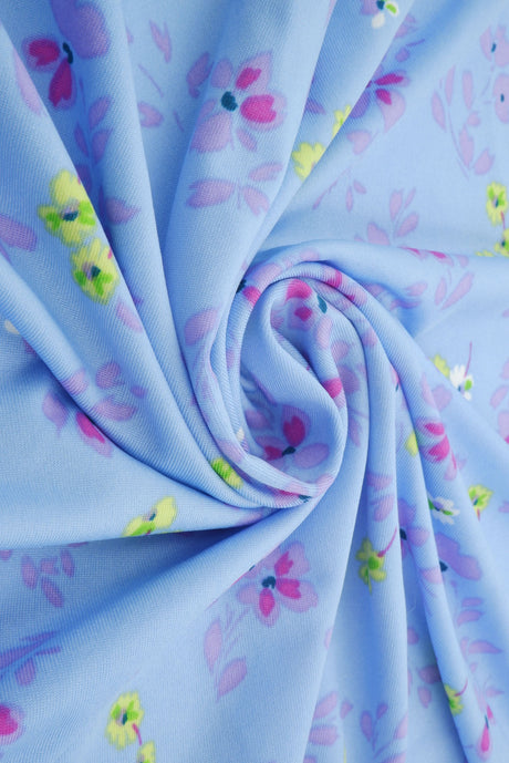 Floral Print Stretch DTY Knit Fabric