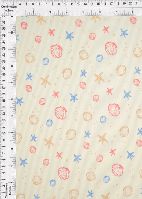 1 yarda de tela de punto acanalado 2x2 con sensación de algodón Bajo el Mar de 58/59 pulgadas de ancho, ribete suave y elástico para ropa infantil y manualidades DIY  