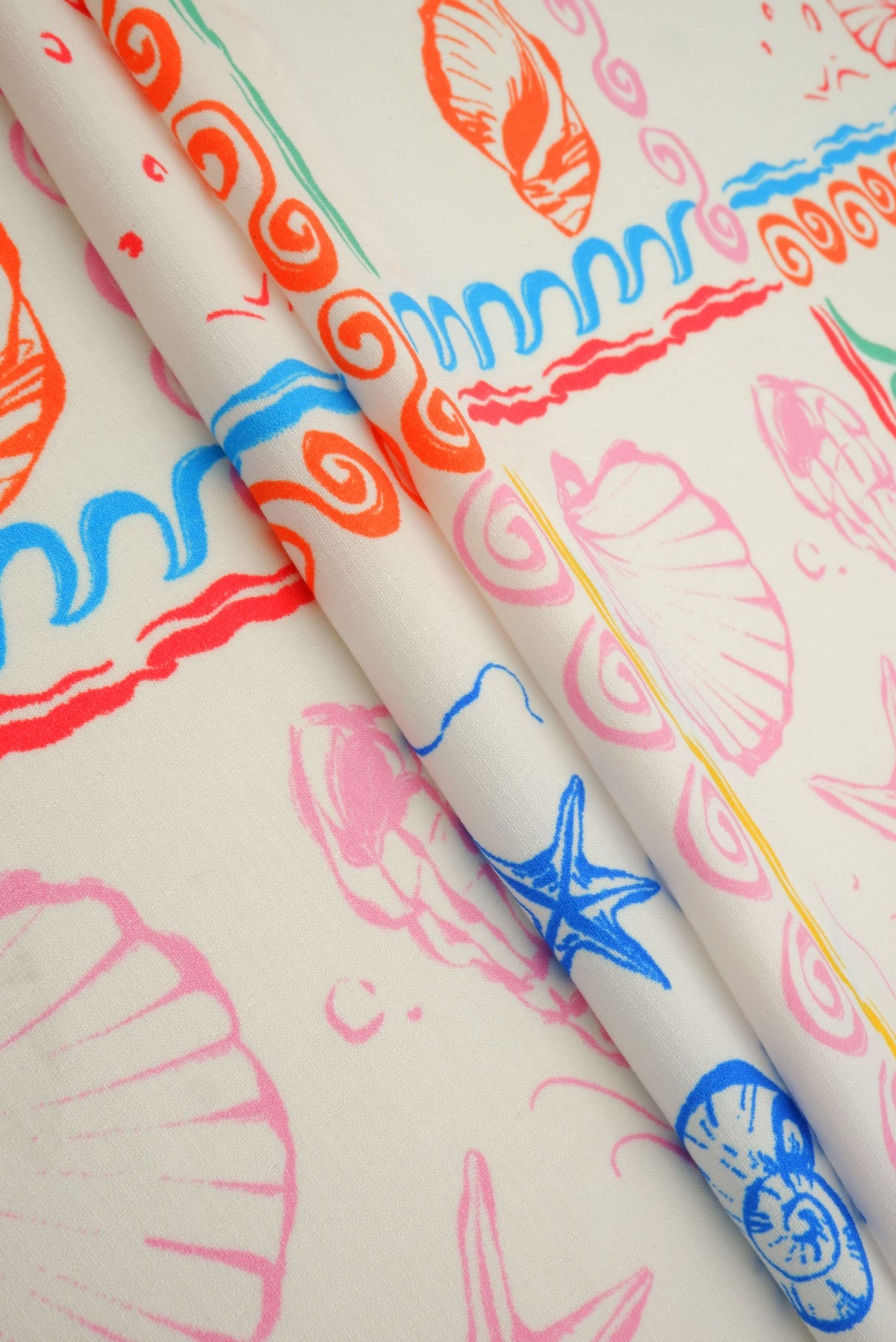 Printed Linen Look Woven Fabric Under the Sea