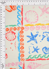 Printed Linen Look Woven Fabric Under the Sea