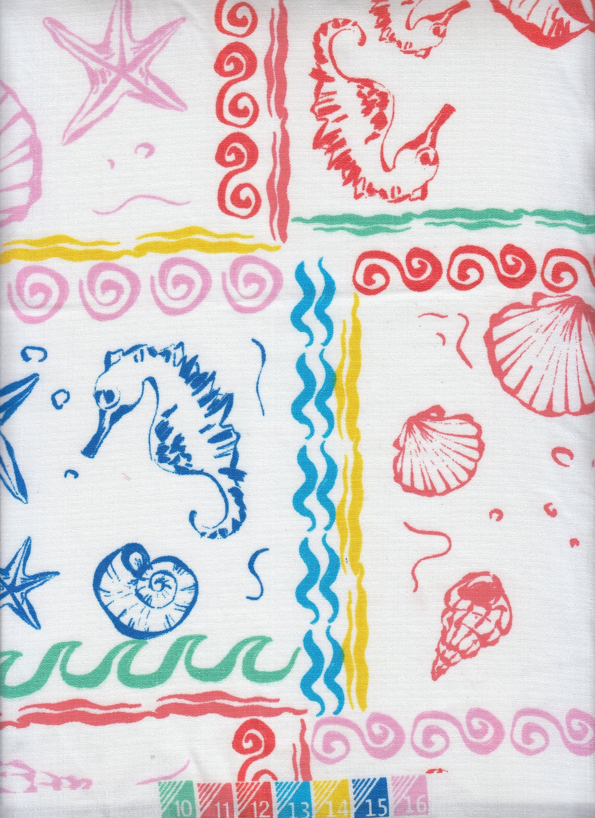 Printed Linen Look Woven Fabric Under the Sea