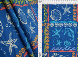Printed Linen Look Woven Fabric Under the Sea