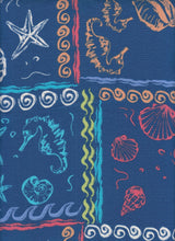Printed Linen Look Woven Fabric Under the Sea
